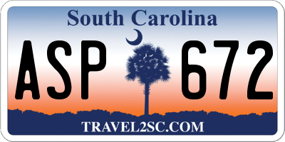 SC license plate ASP672