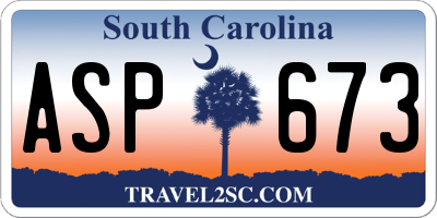 SC license plate ASP673