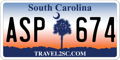 SC license plate ASP674