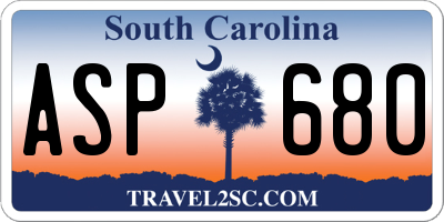 SC license plate ASP680