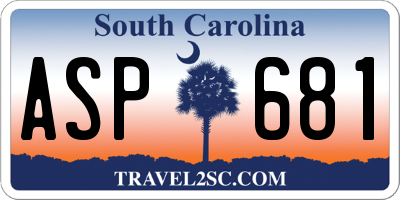 SC license plate ASP681
