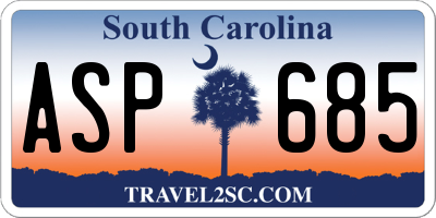 SC license plate ASP685
