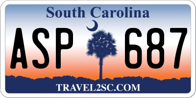 SC license plate ASP687