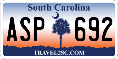 SC license plate ASP692