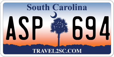 SC license plate ASP694