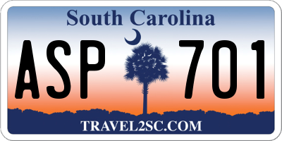 SC license plate ASP701