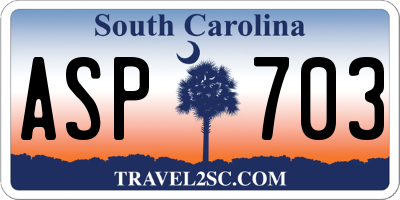 SC license plate ASP703