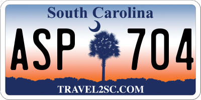 SC license plate ASP704