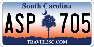 SC license plate ASP705