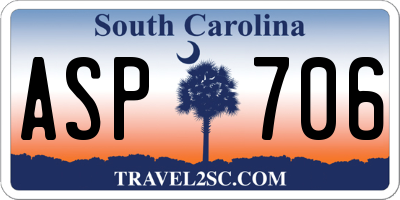 SC license plate ASP706