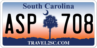 SC license plate ASP708