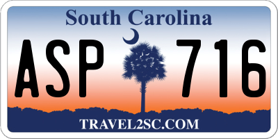 SC license plate ASP716