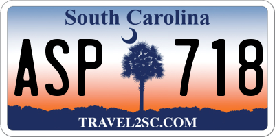 SC license plate ASP718