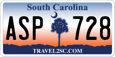 SC license plate ASP728