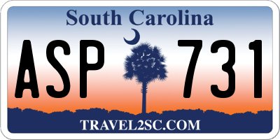 SC license plate ASP731