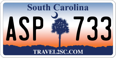 SC license plate ASP733