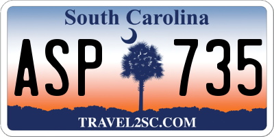SC license plate ASP735