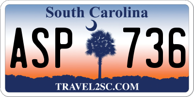 SC license plate ASP736
