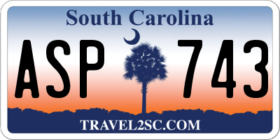 SC license plate ASP743