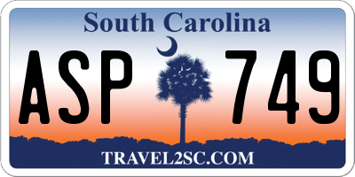 SC license plate ASP749
