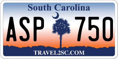 SC license plate ASP750