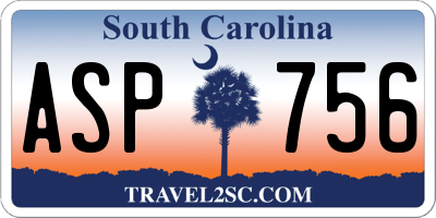 SC license plate ASP756