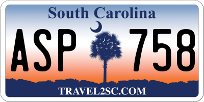 SC license plate ASP758