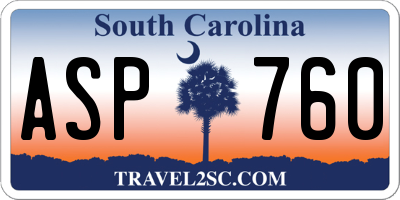 SC license plate ASP760