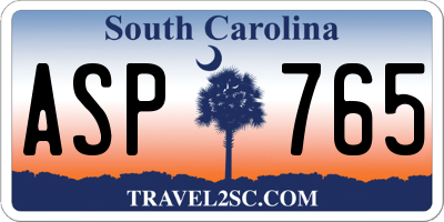 SC license plate ASP765