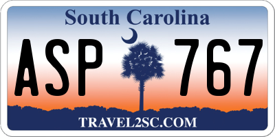 SC license plate ASP767