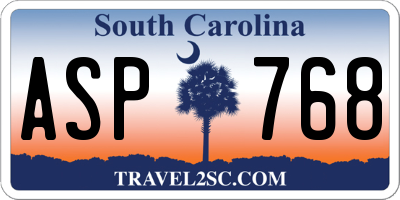 SC license plate ASP768