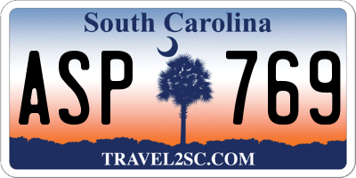 SC license plate ASP769