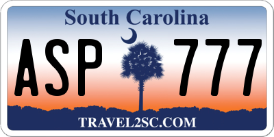 SC license plate ASP777