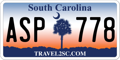 SC license plate ASP778