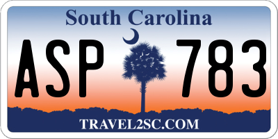 SC license plate ASP783