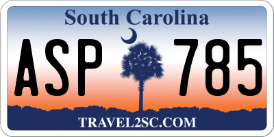 SC license plate ASP785