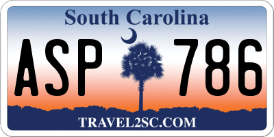 SC license plate ASP786