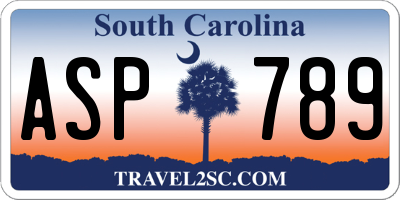 SC license plate ASP789