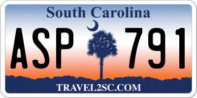 SC license plate ASP791