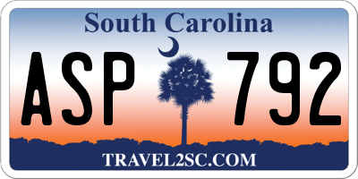 SC license plate ASP792