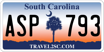 SC license plate ASP793