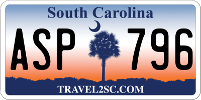 SC license plate ASP796
