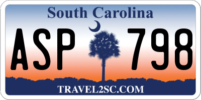 SC license plate ASP798