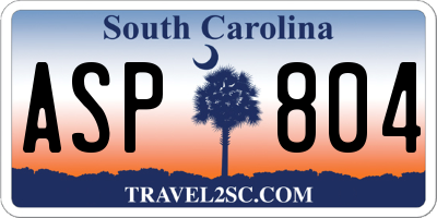 SC license plate ASP804