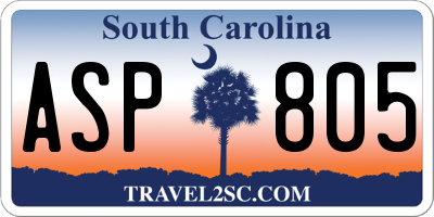 SC license plate ASP805
