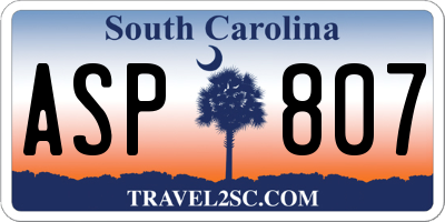 SC license plate ASP807