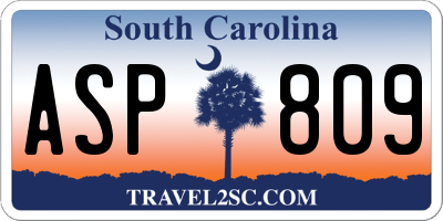 SC license plate ASP809