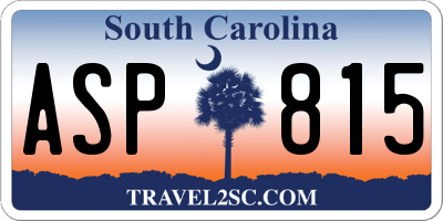 SC license plate ASP815