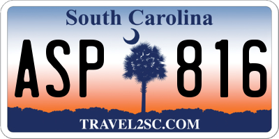 SC license plate ASP816