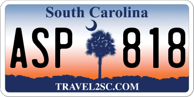 SC license plate ASP818